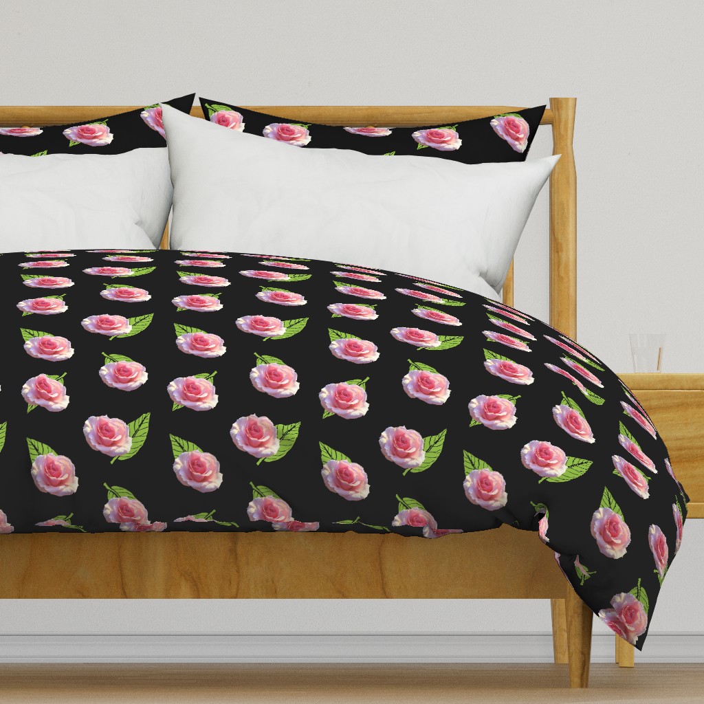 Floating Sweet Sonata Rose - large, black