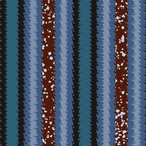 JP39 -  Fizzy Jagged Stripes in Blue, Aquamarine and Burgundy