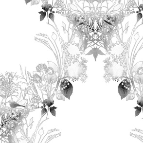 Black & White Meadow Wildflower Print