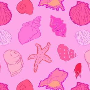 Simply Seashells Toss in Tonal Pink