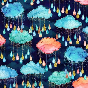 Watercolor Rain Clouds