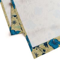 Lahaina Clipper Nautical Tropical in Khaki and Indigo