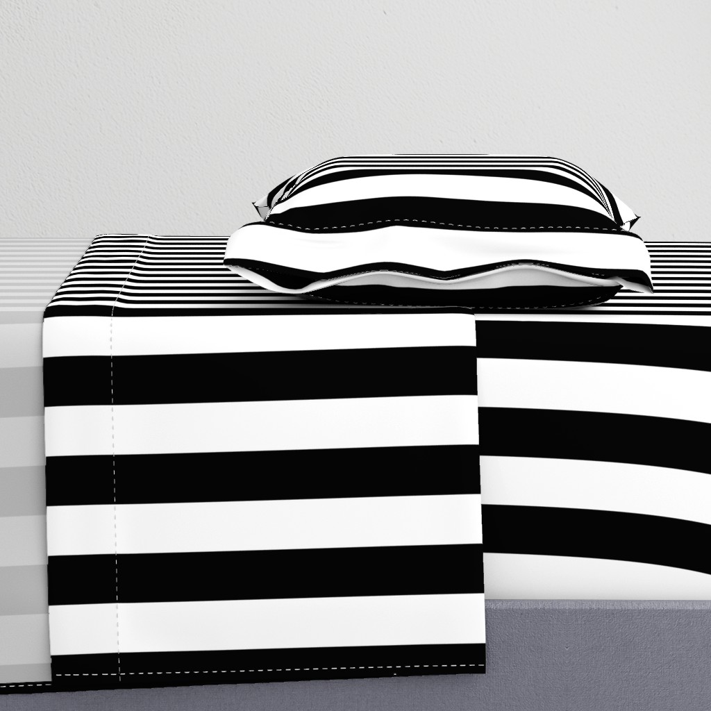 Black and White Vertical Cabana Tent 2" Stripes