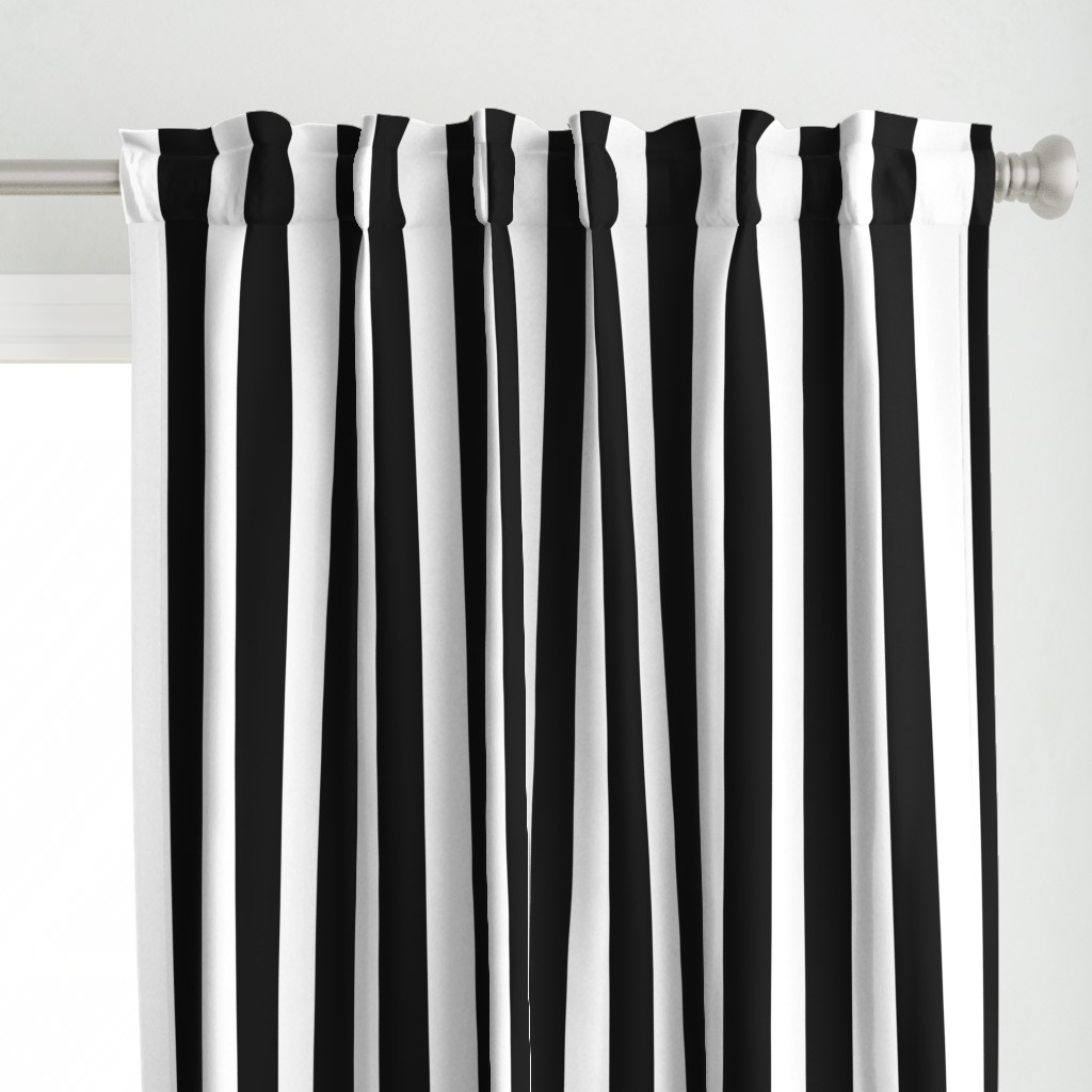 Black and White Vertical Cabana Tent 2" Stripes