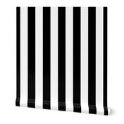 Black and White Vertical Cabana Tent 2" Stripes