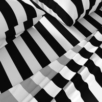 Black and White Vertical Cabana Tent 2" Stripes