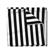 Black and White Vertical Cabana Tent 2" Stripes