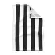 Black and White Vertical Cabana Tent 2" Stripes