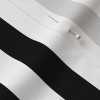 Black and White Vertical Beach Hut 1" Stripes