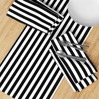 Black and White 3/4 inch Vertical Deck Chair Stripes