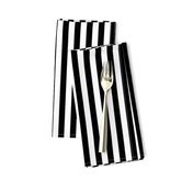 Black and White Thin Vertical Half Inch Picnic Stripes