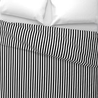 Black and White Thin Vertical Half Inch Picnic Stripes