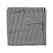 Black and White Thin Vertical Half Inch Picnic Stripes