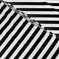 Black and White Thin Vertical Half Inch Picnic Stripes