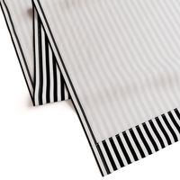 Black and White Thin Vertical Half Inch Picnic Stripes