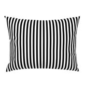 Black and White Thin Vertical Half Inch Picnic Stripes