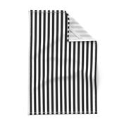 Black and White Thin Vertical Half Inch Picnic Stripes