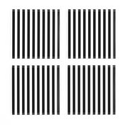 Black and White Thin Vertical Half Inch Picnic Stripes