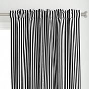 Black and White Thin Vertical Half Inch Picnic Stripes