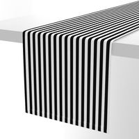 Black and White Thin Vertical Half Inch Picnic Stripes