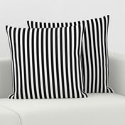 Black and White Thin Vertical Half Inch Picnic Stripes