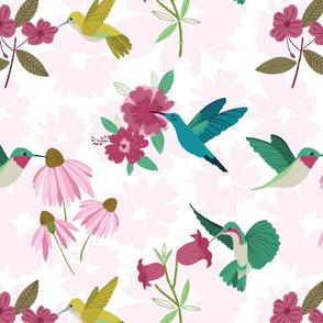 Hummingbirds and Flowers