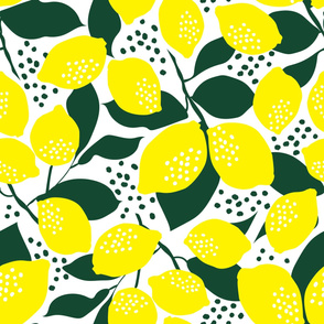 Fresh Lemons White Background