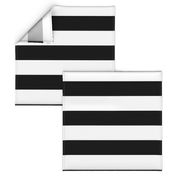 Black and White Circus Big Top 3" Horizontal Stripes