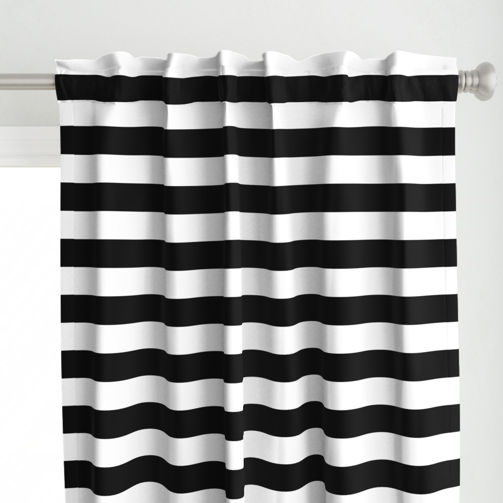 Black and White Horizontal Cabana Tent 2" Stripes