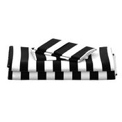 Black and White Horizontal Cabana Tent 2" Stripes