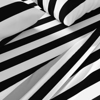 Black and White Horizontal Cabana Tent 2" Stripes