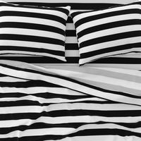 Black and White Horizontal Cabana Tent 2" Stripes