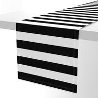 Black and White Horizontal Cabana Tent 2" Stripes