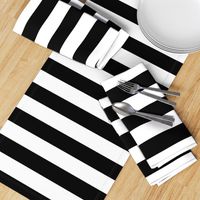 Black and White Horizontal Cabana Tent 2" Stripes