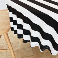 Black and White Horizontal Cabana Tent 2" Stripes