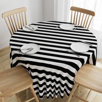 Black and White Horizontal Cabana Tent 2" Stripes