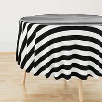 Black and White Horizontal Cabana Tent 2" Stripes