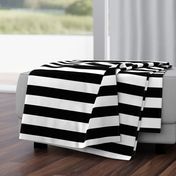 Black and White Horizontal Cabana Tent 2" Stripes