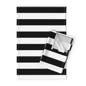 Black and White Horizontal Cabana Tent 2" Stripes