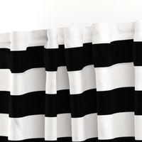 Black and White Horizontal Cabana Tent 2" Stripes