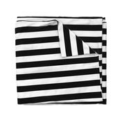 Black and White Horizontal Cabana Tent 2" Stripes