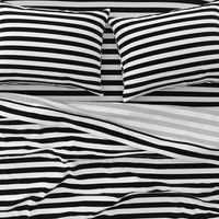 Black and White Horizontal Beach Hut 1" Stripes