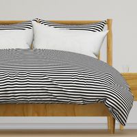 Black and White Thin Horizontal Half Inch Picnic Stripes