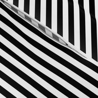 Black and White Thin Horizontal Half Inch Picnic Stripes