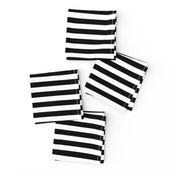 Black and White Thin Horizontal Half Inch Picnic Stripes