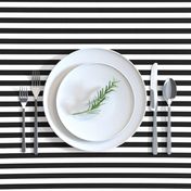 Black and White Thin Horizontal Half Inch Picnic Stripes