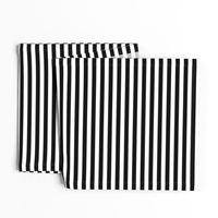 Black and White Thin Horizontal Half Inch Picnic Stripes