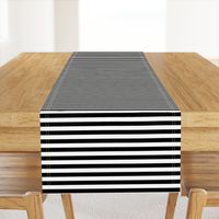 Black and White Thin Horizontal Half Inch Picnic Stripes