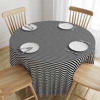 Black and White Thin Horizontal Half Inch Picnic Stripes