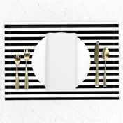 Black and White Thin Horizontal Half Inch Picnic Stripes